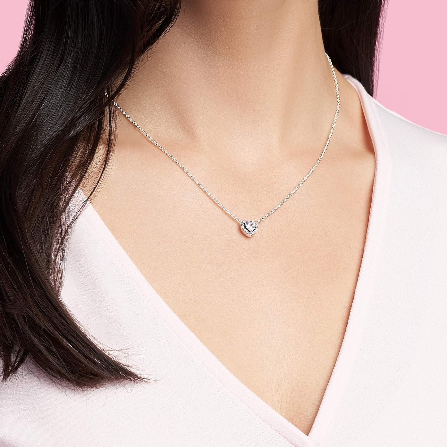 Elevated Heart Sterling Silver Necklace™