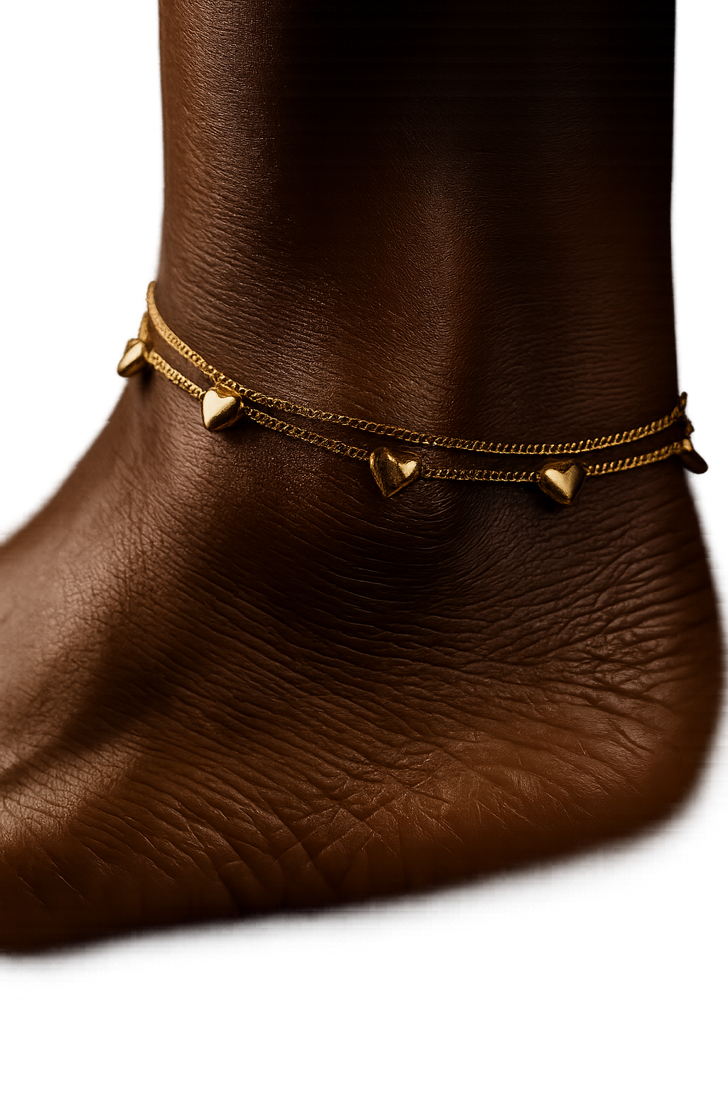 Golden Hearts Anklet – Layered Love Chain in Stainless Steel