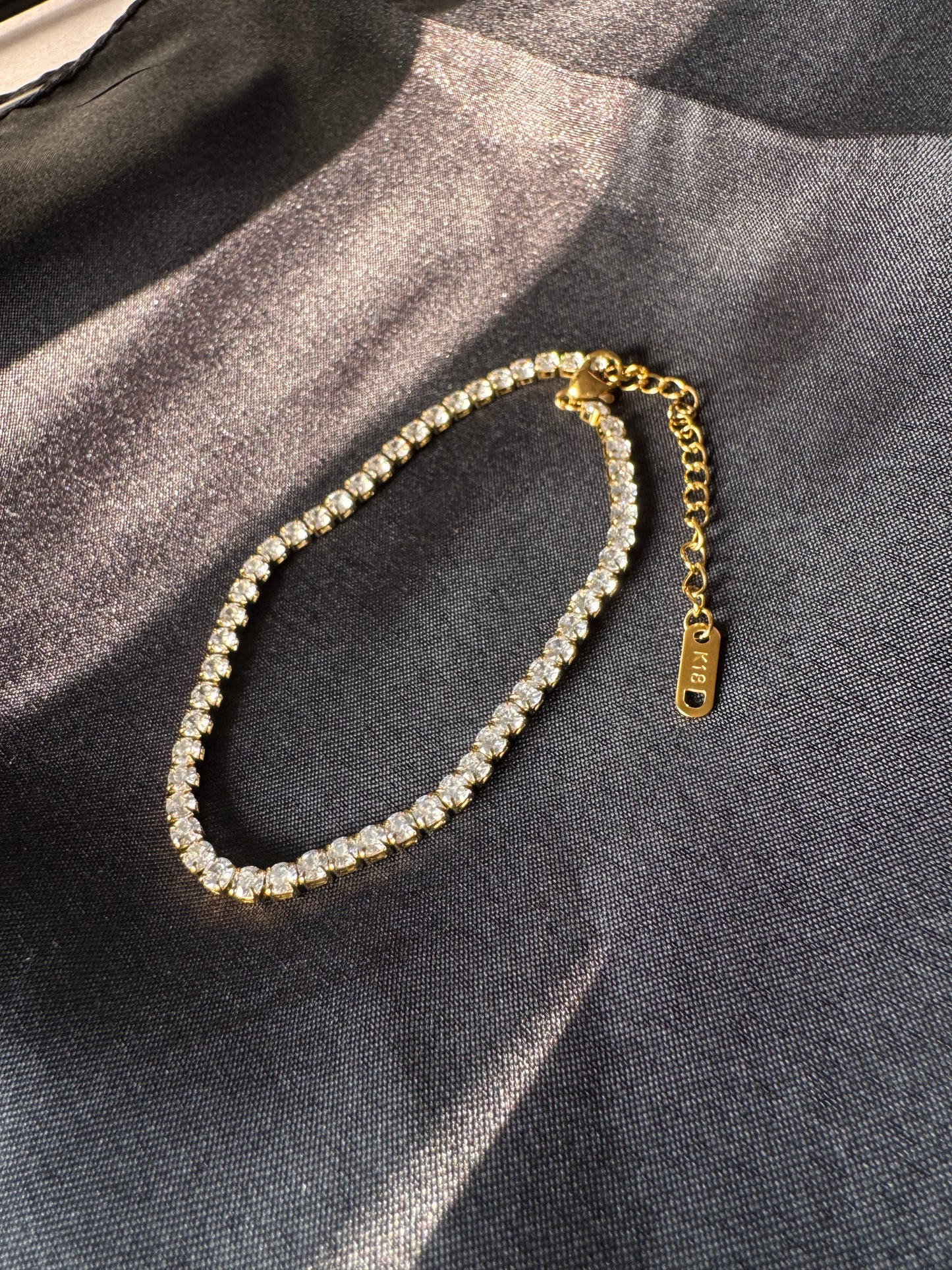 ✨ Radiant Gold Tennis Anklet | Minimalist Sparkle Everyday Jewelry