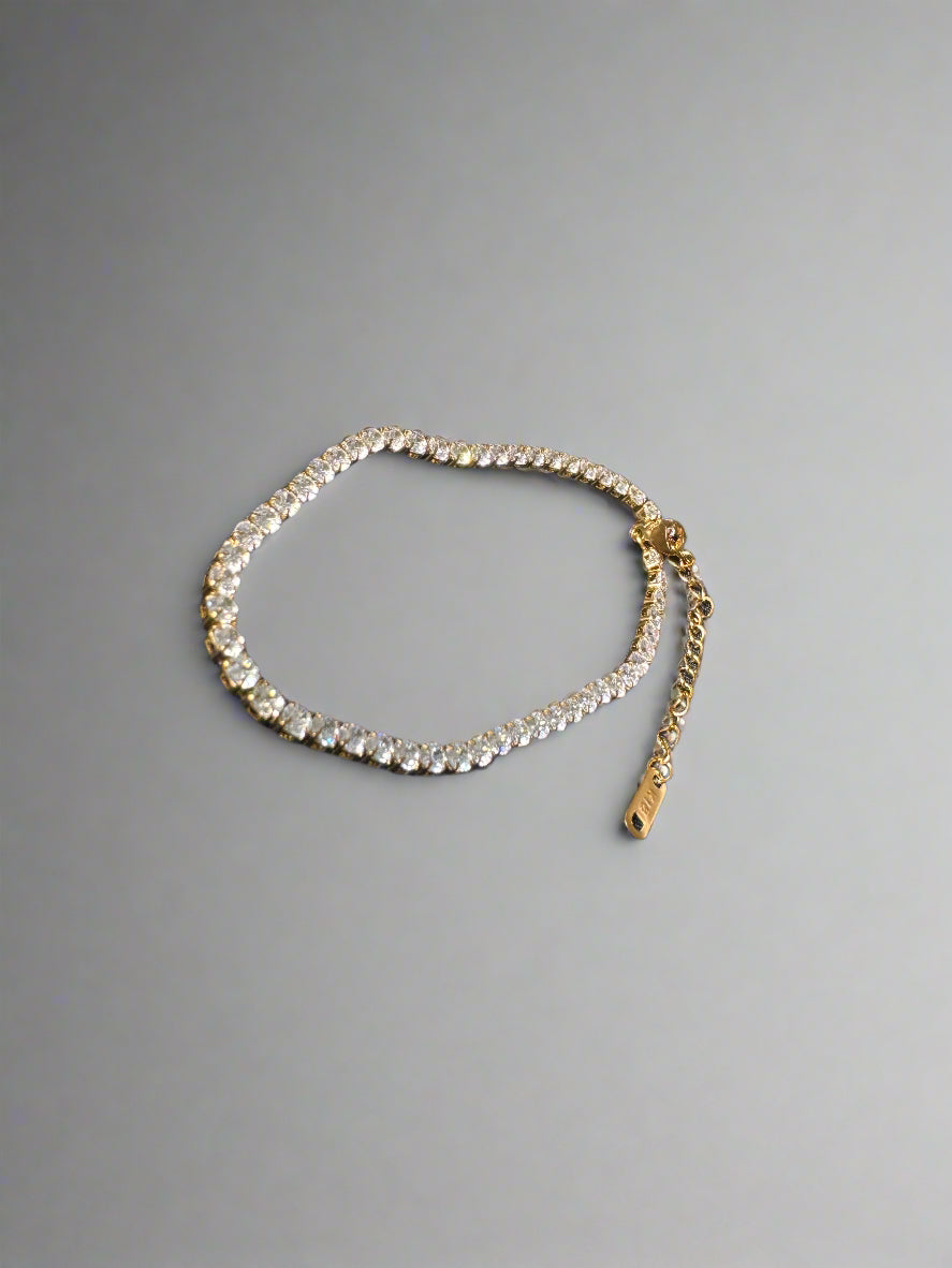 ✨ Radiant Gold Tennis Anklet | Minimalist Sparkle Everyday Jewelry